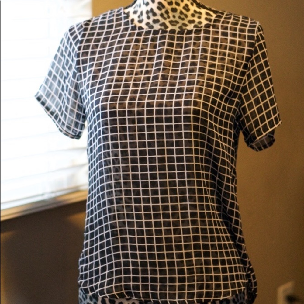 Black and white blouse